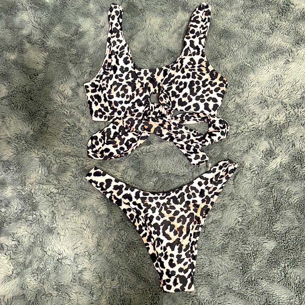 Cheeta Print Cheeky Bikini